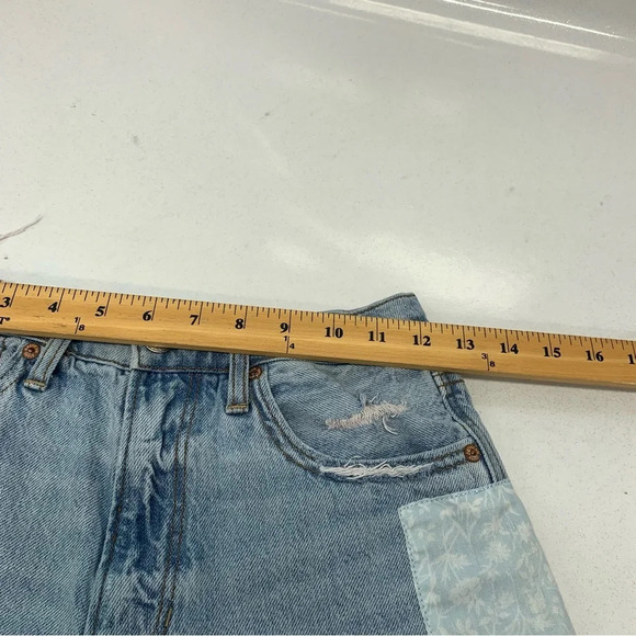 American Eagle Shorts Woman 0 90s Highest Rise Boyfriend Patchwork Rainbow Denim - Picture 12 of 12